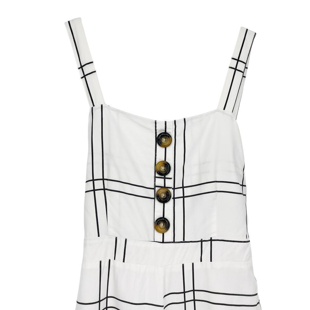 Anthropologie Sancia Valou Jumpsuit in White Windowpane Large - Picture 6 of 12